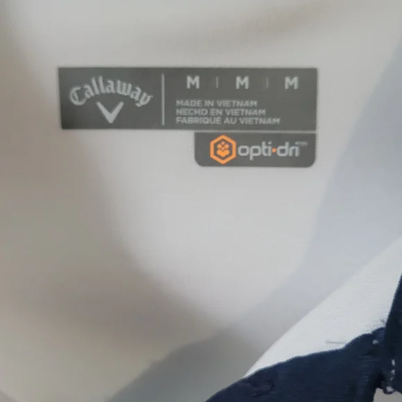 Callaway Women's White and Navy Button Down Shirt - Picture 2 of 8